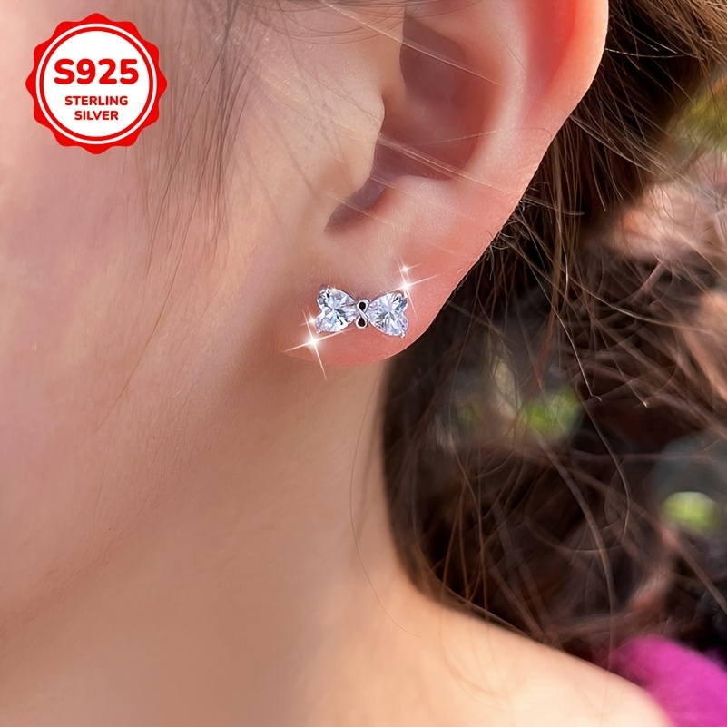 Women's 925 Sterling Silver Knot Flower Charm Earrings